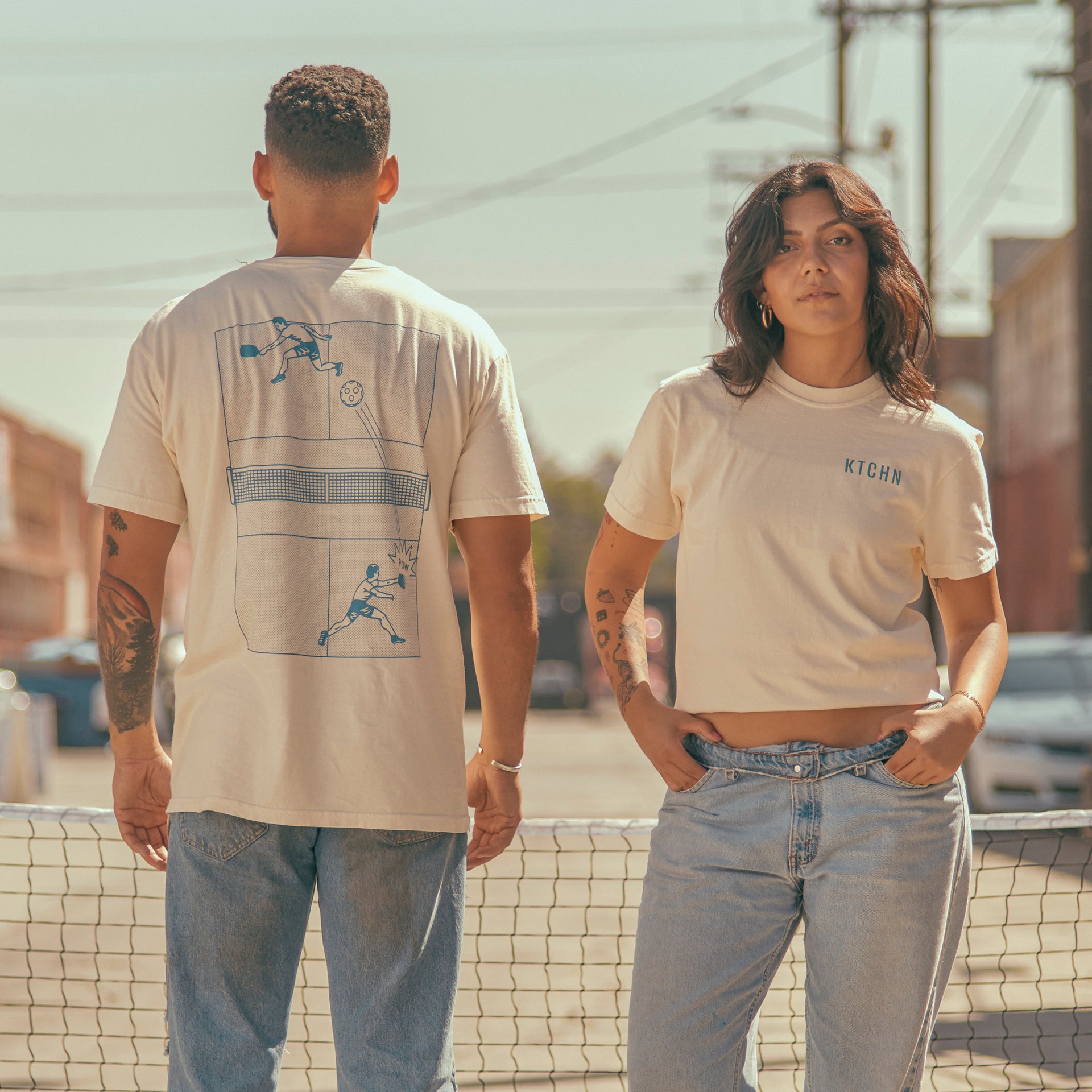 Retro Court Tee (Ivory)