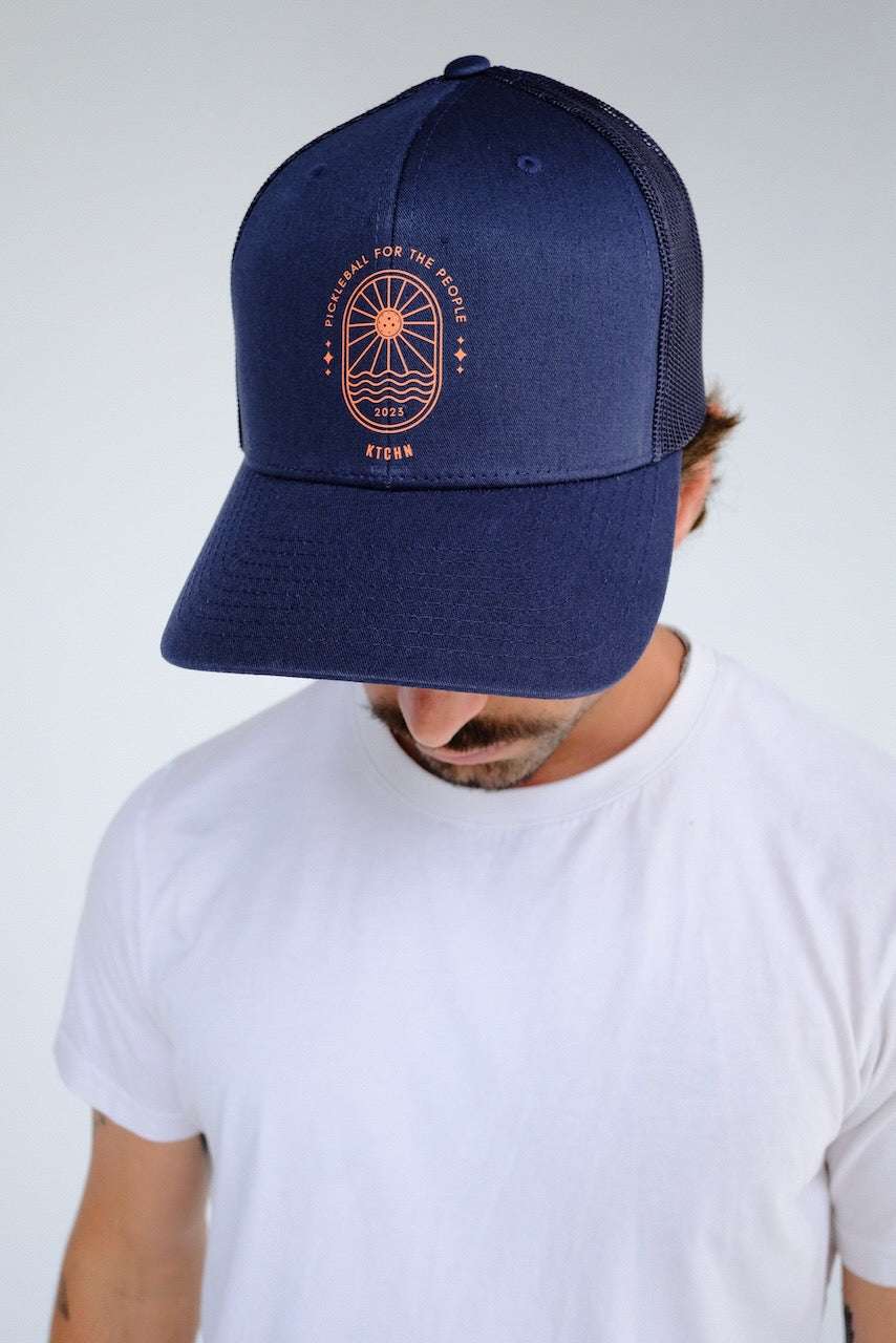 Pickleball For The People Sunset Snapback Cap